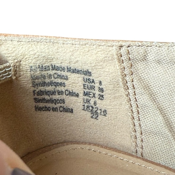 Roebuck & Co Womens Camel Tan Faux Leather Flats 8M Open Toe Sandals Neutral - Picture 8 of 11